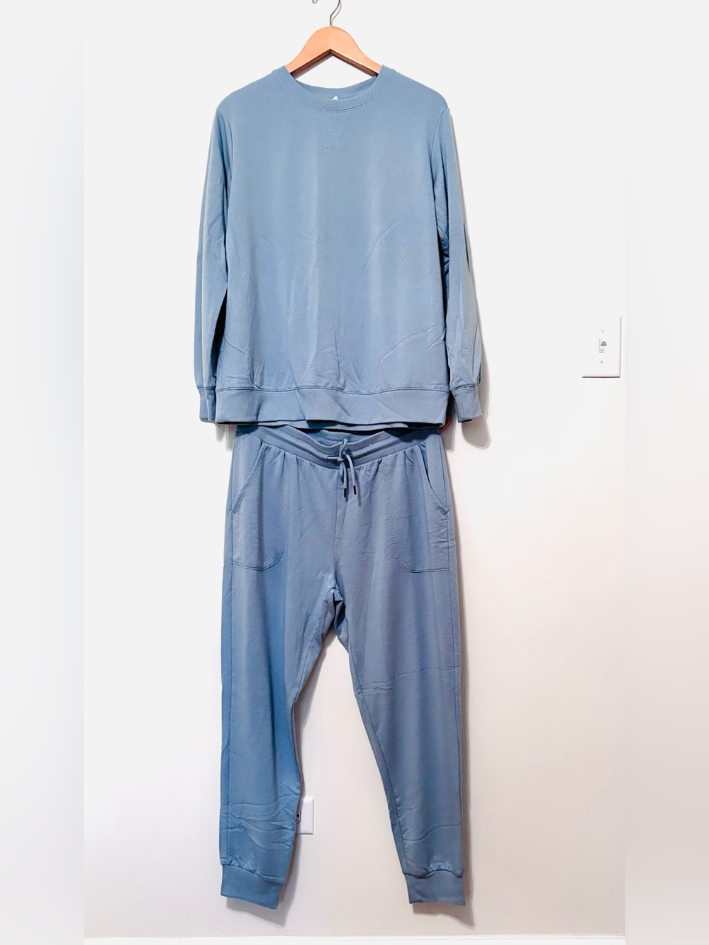 stars above Dusty Blue Crewneck Pajama Set